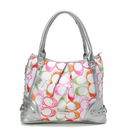 Coach Poppy In Signature Medium Silver Totes AEI | Women